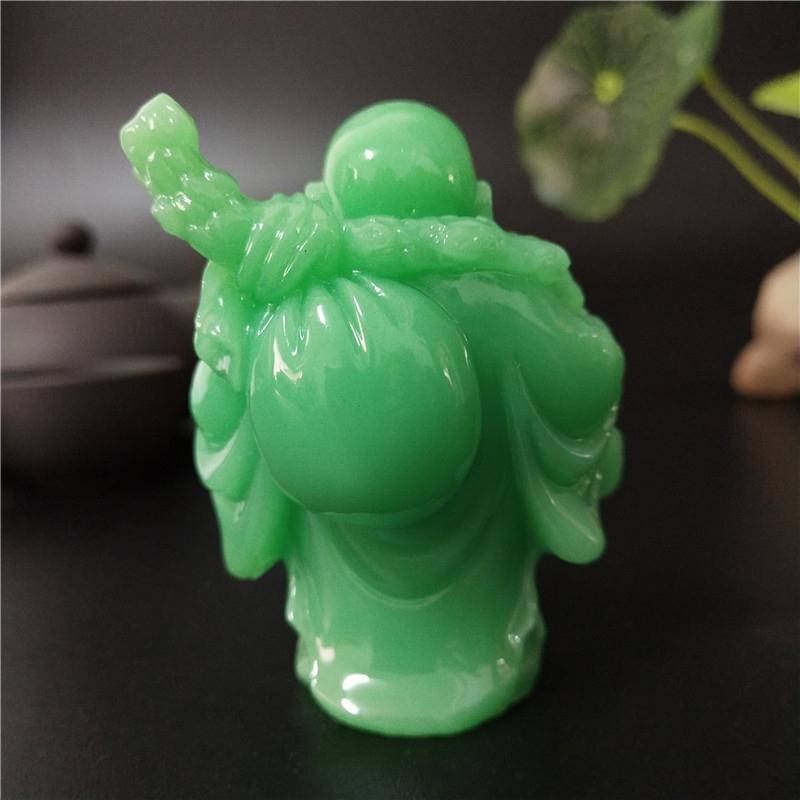 Leuchtende Lachende Buddha Statue Skulptur Mann-made Jade Stein Heimdekoration Feng Shui Glücksbringer Maitreya Buddha Statuen Figuren