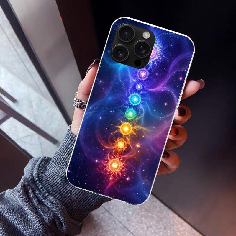 Yoga Chakra Spiritual Energy Universe Phone Case For iPhone 17 Air 16 15 Pro Max 14 Plus 13 Mini 12 11 Cover 7 8 SE Silicone She