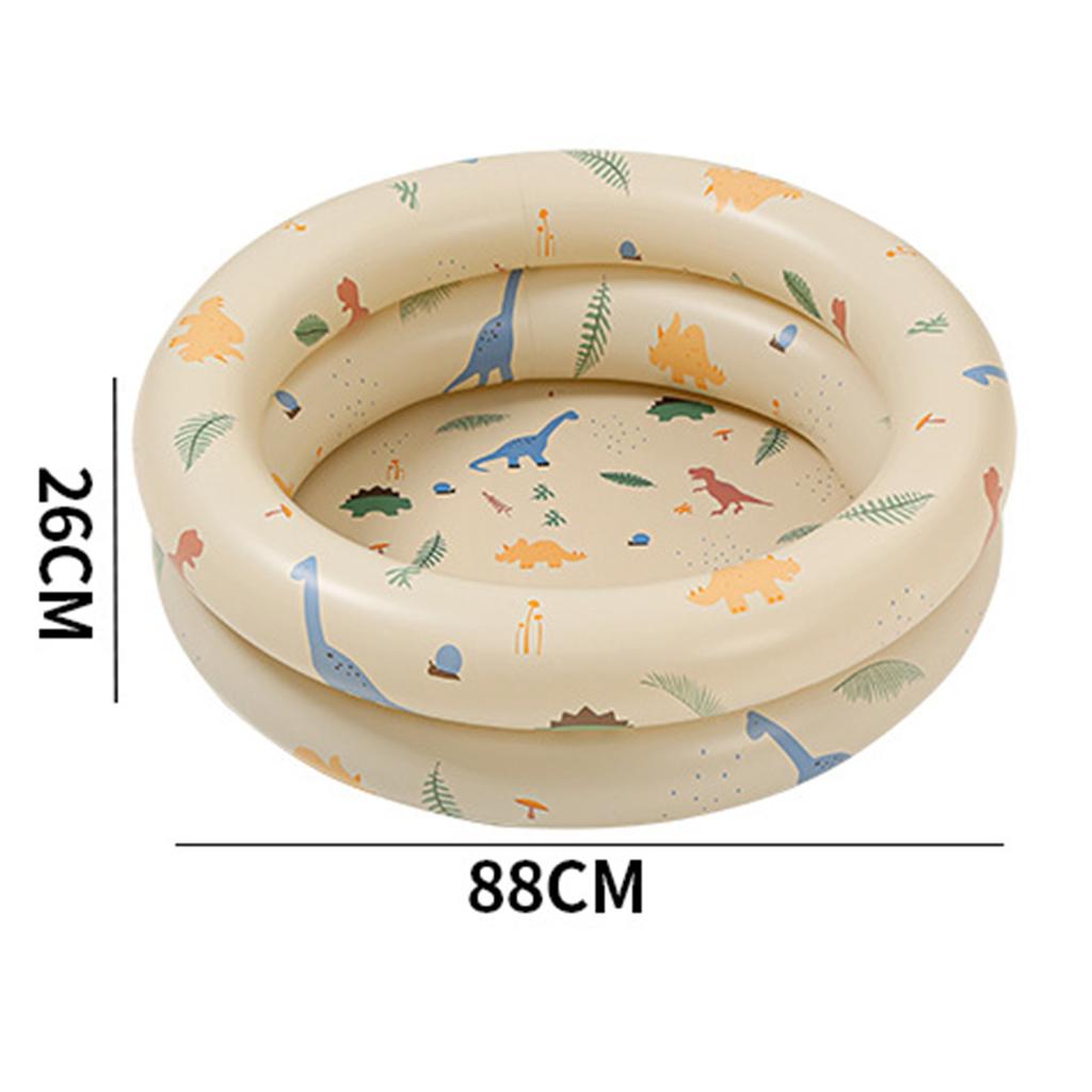 Inflatable Pool Baby Retro Blow Up Swimming Pool Family Cute Style Thickened Water Pool Beige Dinosaur
