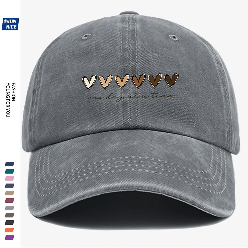 Pc Baseball Cap with Six HeartShaped Gradient Pattern Print Stylish and Beautiful Unisex Baseball Cap Adjustable Size Every