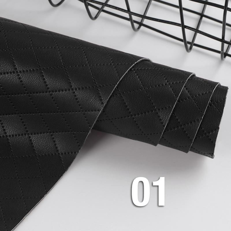 1/2 Yards Rhombus Plaid PU Lederstoff 1mm weiches elastisches Leder für DIY Sofa Schuhtaschen Auto Interieur Tischmatte Home Polster
