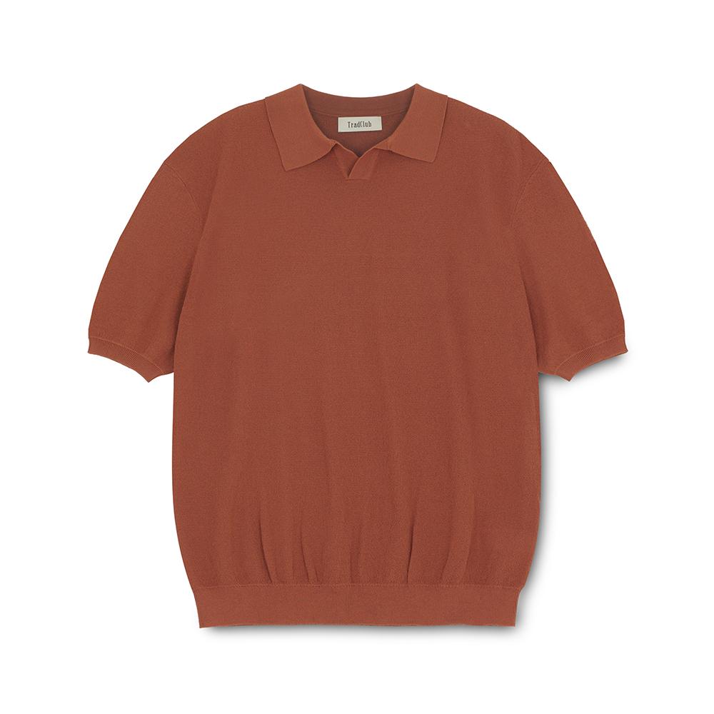 TRADCLUB [2Pack] Cool Summer Open Collar Short Sleeve Knit (5 Colors) (Type B)