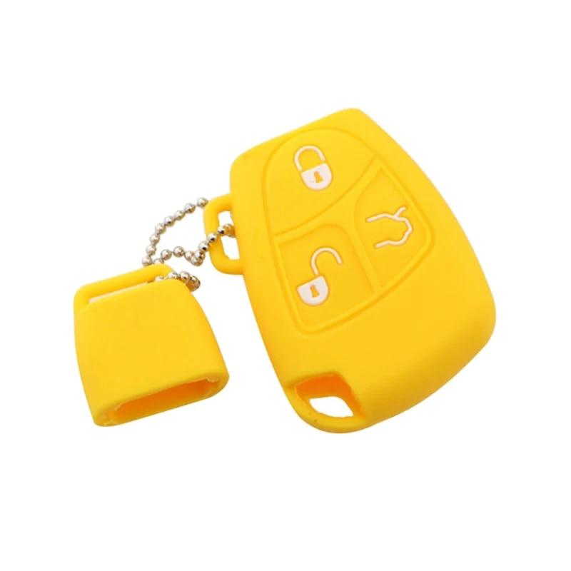 

3 кнопки автомобильный чехол для дистанционного ключа защитный держатель для Mercedes Benz W211 W202 BCE Class ML S CL 220th аксессуары для ключей жёлтый