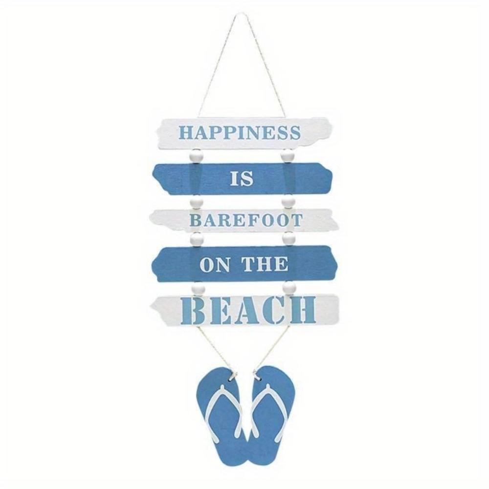 

1 шт. Морской декор Деревянная настенная декоративная табличка Деревянная пляжная табличка Подвесной декор для двери Настенное искусство Украшение Океанский домашний декор синий