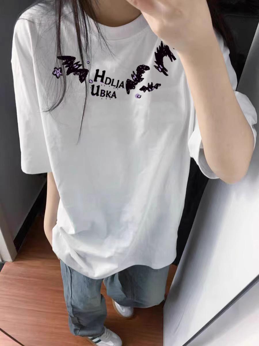 

2025 Summer Women s Oversized Retro T-Shirt XXL світло-синій колір