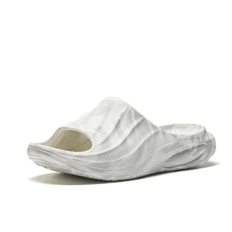 Anta Lingji Men Slide Sandals White Gray Cushioned Wear-resistant Comfy for Basketball Sports Versatile 912621802S-2