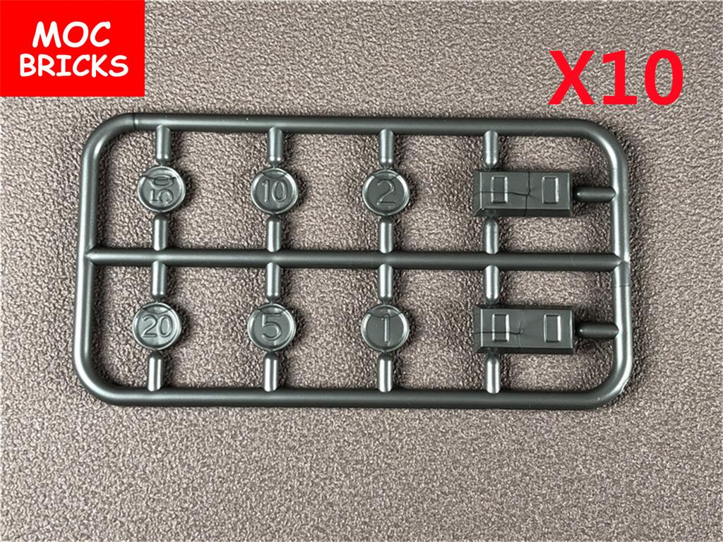 Ungiftige Moc Bausteine Horror Stadt Gold Silber Geldpistole Münzen Dollar Tasche Aktenkoffer 4cm Figur Polizei Zubehör Baustein Kinder Spielzeug