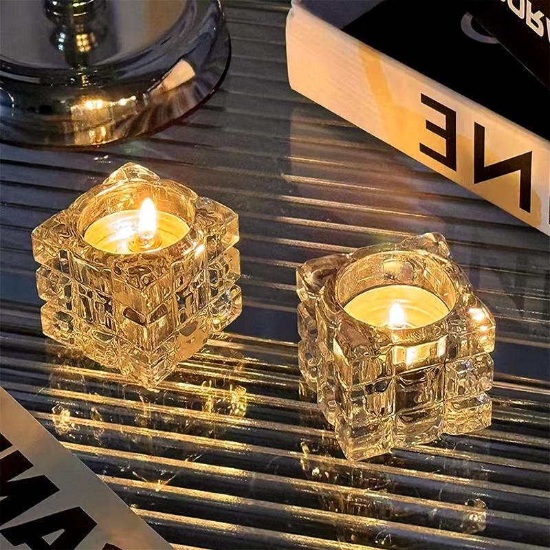 Luxury Crystal Glass Candlestick for Elegant Candlelight Dinner Atmosphere