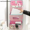 Nordic Lattice Multifunctional Bedroom Wall Storage Hanging Bag Organizer Bedside Door Multi-layer Hanging Storage Basket Fabric