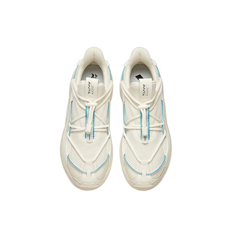 New Anta Running Collection Anti Slip Wear Resistant Low Top Running Shoes Men's Ivory White 912045513-1