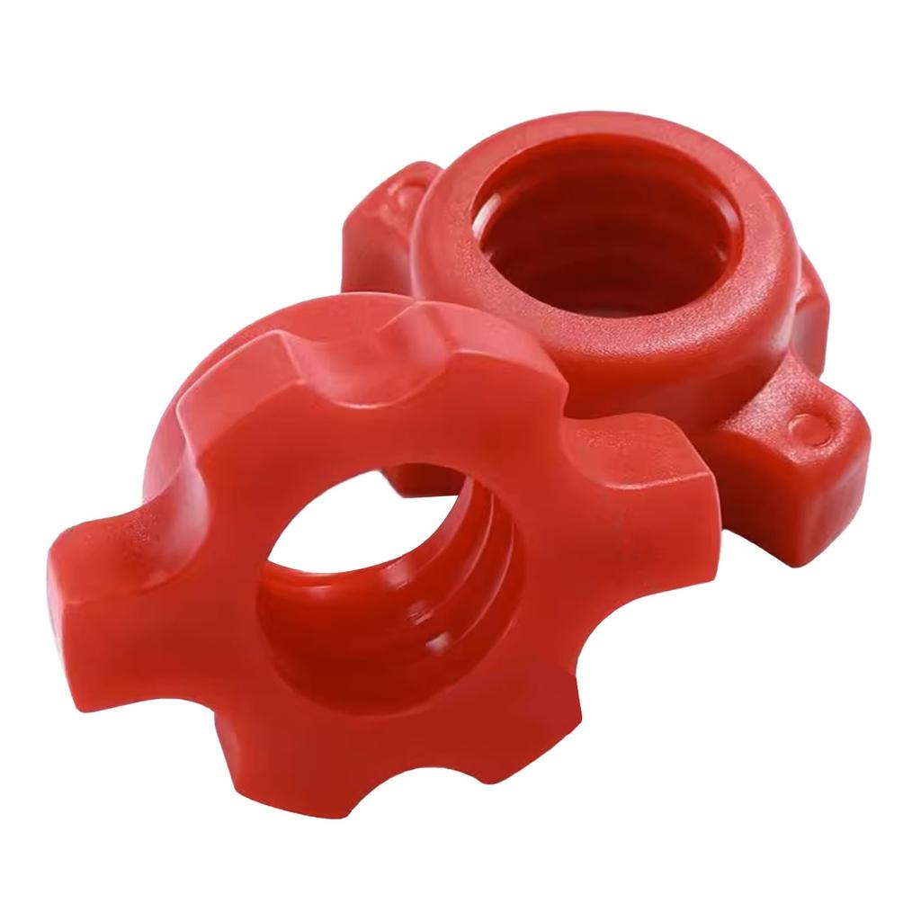 2PCS Dumbbell Nuts Red Spinlock Collar Screw Anti Slip Stable Secure Easy Operation Dumbbell Accessory for