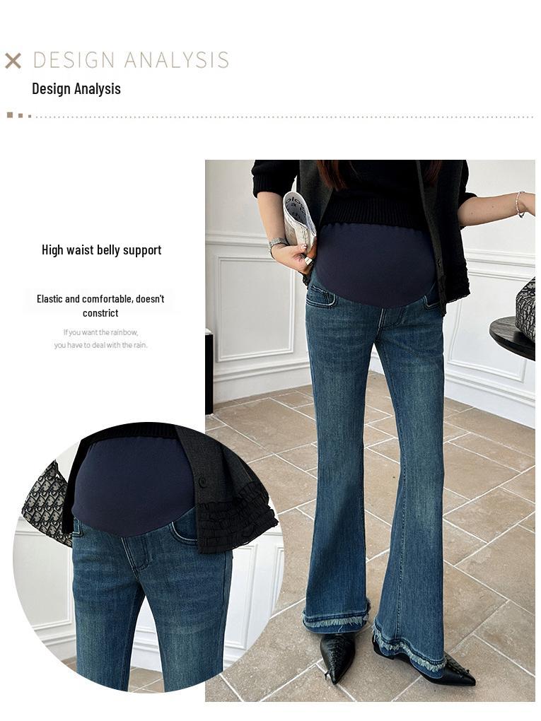2025 Autumn Adjustable Maternity Flare Jeans with Belly Support