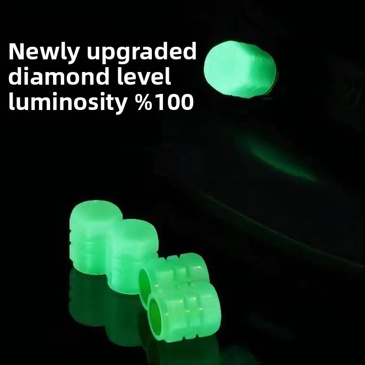 4 STÜCKE Leuchtende Ventilkappe Auto Reifenventilkernabdeckung Motorrad Elektrofahrrad Luftdüsenabdeckung