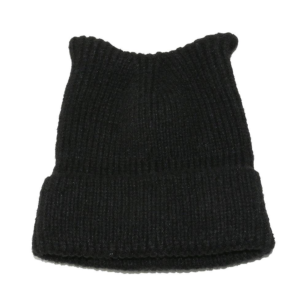 Cat ear wool hat solid color light board winter outdoor windproof warm knitted hat children