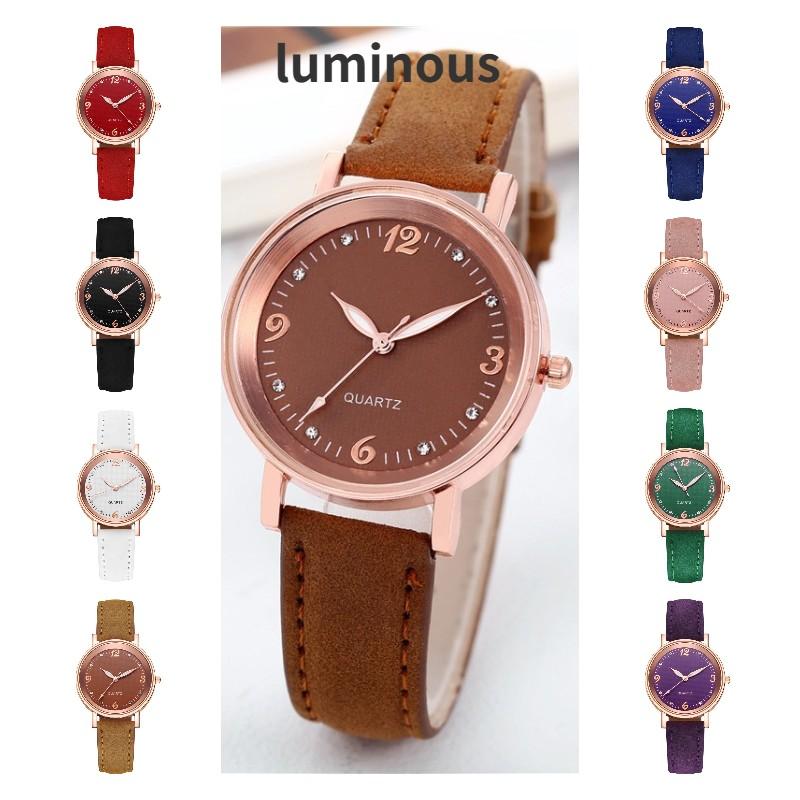 Women Quartz Analog Wrist Watch Leather Strap Casual Fashion Gift Decoration