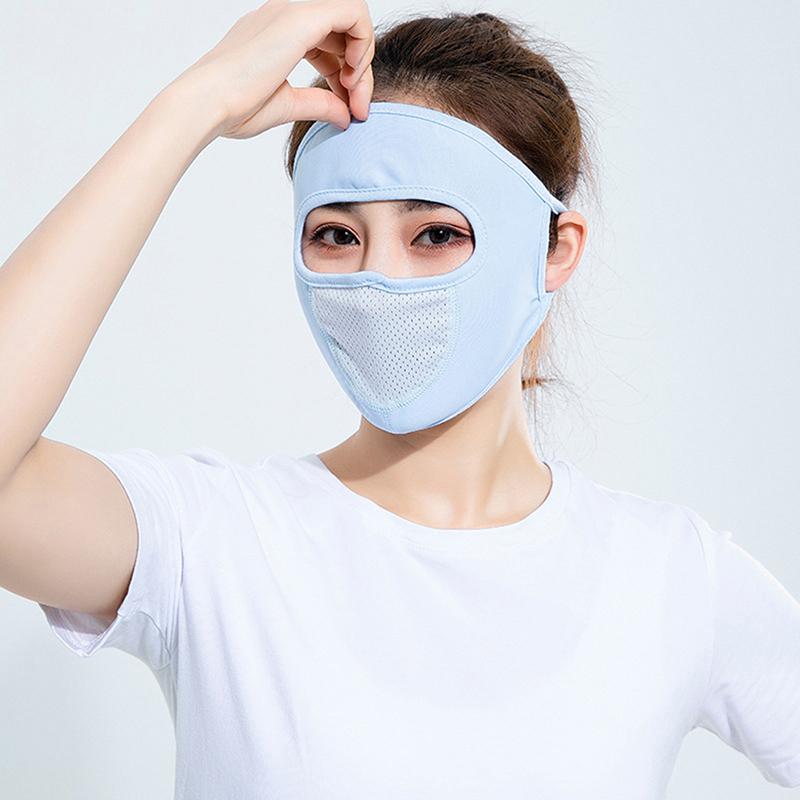 Sunscreen Mask Summer Ice Silk Anti-Uv Outdoor Sports Cycling Bike Motorcycle Scarf Breathable Thin Women Half Face Cover