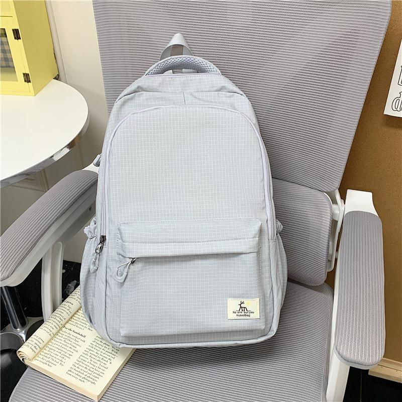 Schoolbag new retro solid color backpack large capacity junior high school student college bag simple versatile leisure travel backpack