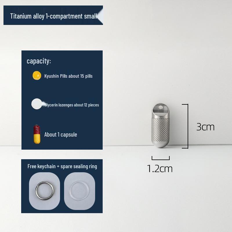 

Компактная титановая нескользящая таблетница - Многосекционная, водонепроницаемая, влагозащищенная, идеально подходит для хранения в дороге