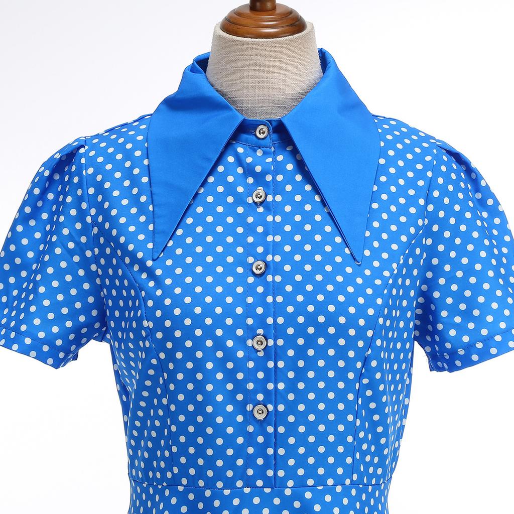 Women's Fashion Polka Dot Short Sleeve Dress