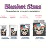 Day of the Dead Skull Flannel Throw Blanket Colorful Design Soft Cozy Fleece for Home Office Sofa Car Gift 150x200cm
