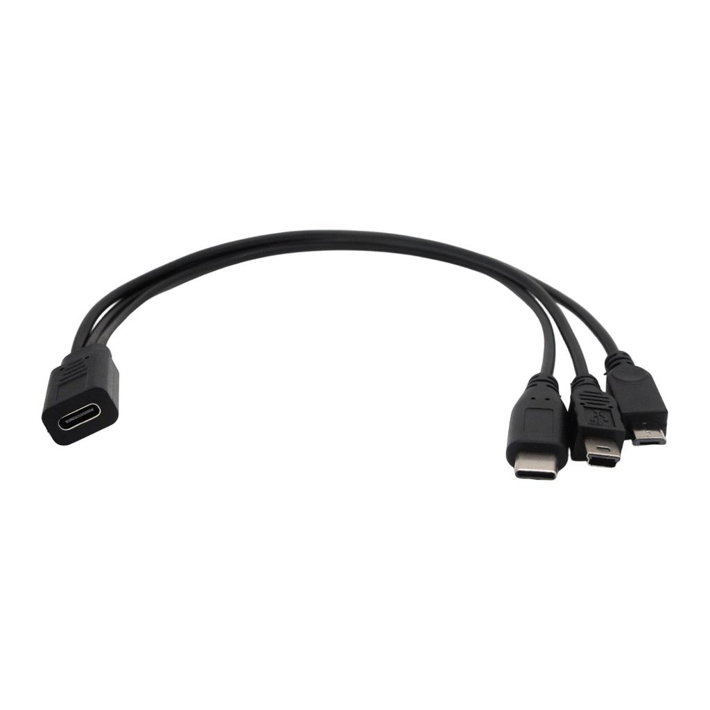 USB C Cable Simultaneous Charging Multiple Device Type C to Type C/Micros 5pin/Mini 5pin Fast Charging & Data Transfer