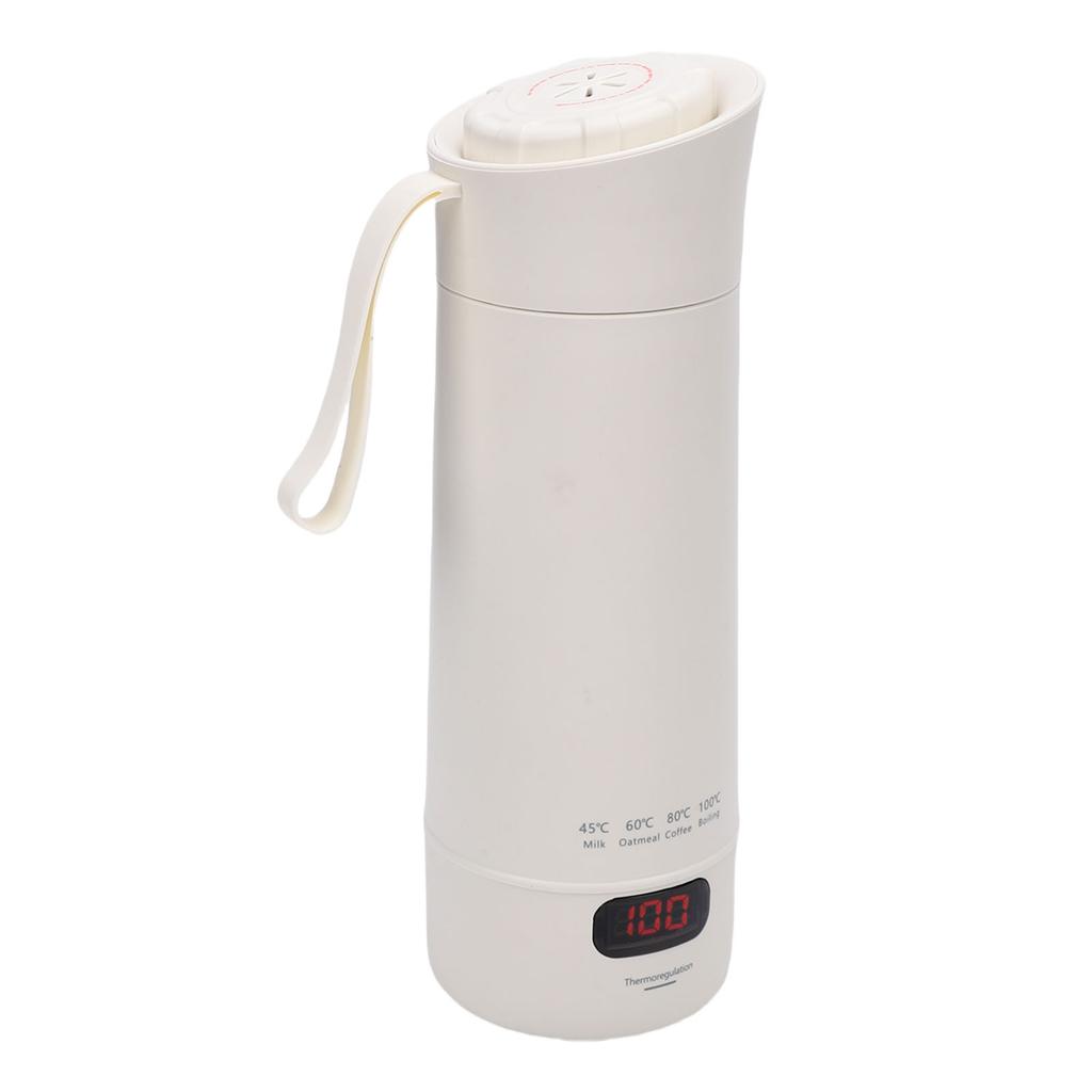 Travel Electric Kettle 4 Adjustable Settings Portable Car Heating Cup Milk Warmer for Baby Formula Tea Coffee Beige