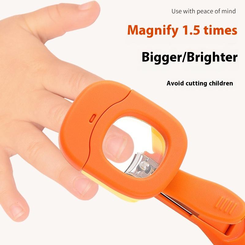 Coupe-ongles pour bébé et personnes âgées avec lumière LED/loupe Anti-éclaboussures Coupe-ongles Ongles des mains et des pieds Ciseaux à ongles Soins