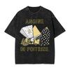 Angine De Poitrine Band Music Vol. II Washed T Shirts Streetwear T-Shirt Tee Shirt for Men Women Short Sleeve Street Summer