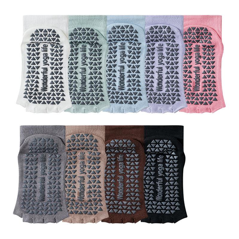 Ladies Summer Thin Professional Non Slip Pilates Yoga Leakage Toe Five Finger Short Cotton Socks