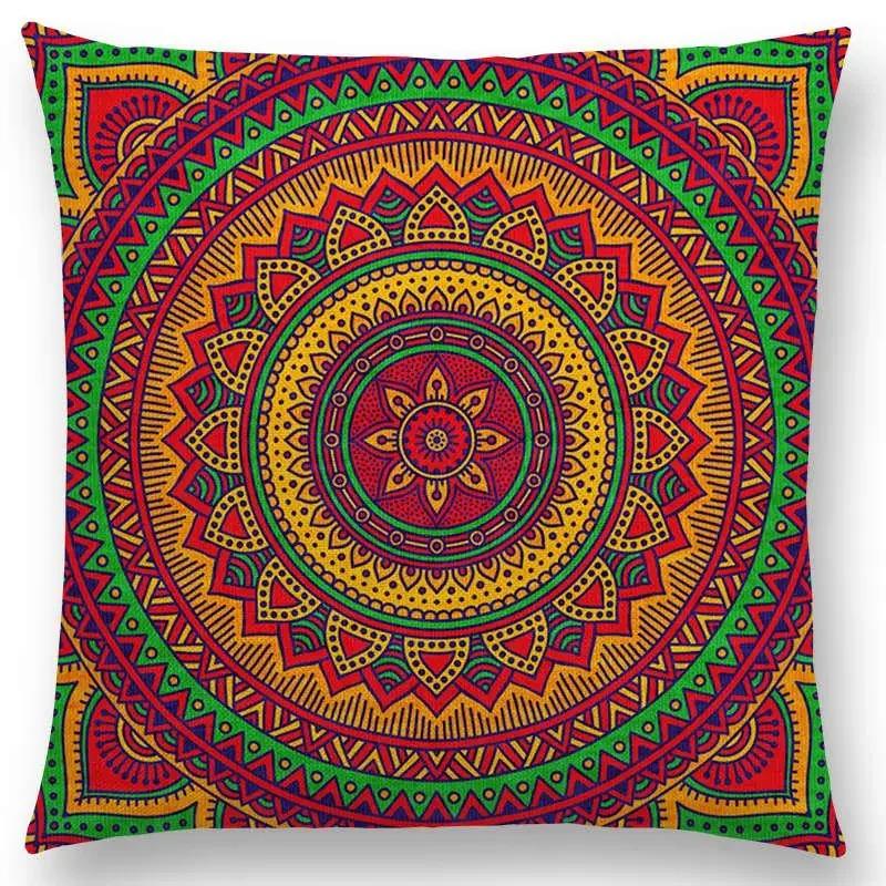 Hippie Mandala Boho Rainbow Floral Pattern Decor Throw Pillow Case Sun Moon Flowers Dream Fantasy Gorgeous Cushion Cover Sofa
