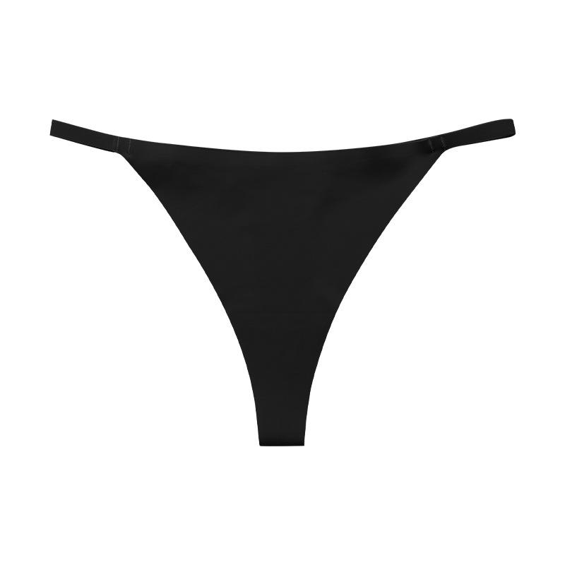 

Sexy sports fitness T-shaped underwear women s low waist pure cotton crotch breathable European and American underwear pure cotton crotch t-word pants S чёрный