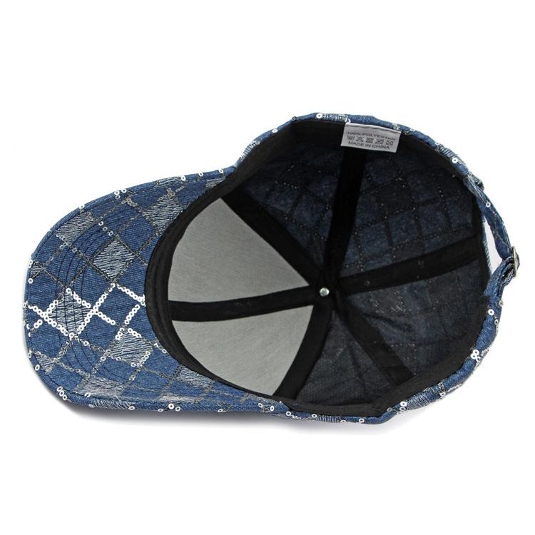 Sequin Baseball Top Cap Hard Womens Outdoor Sun Hat
