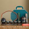 Chinese retro minimalist Dehua coarse pottery Lingxue pot portable four cups outdoor travel tea set business trip souvenir