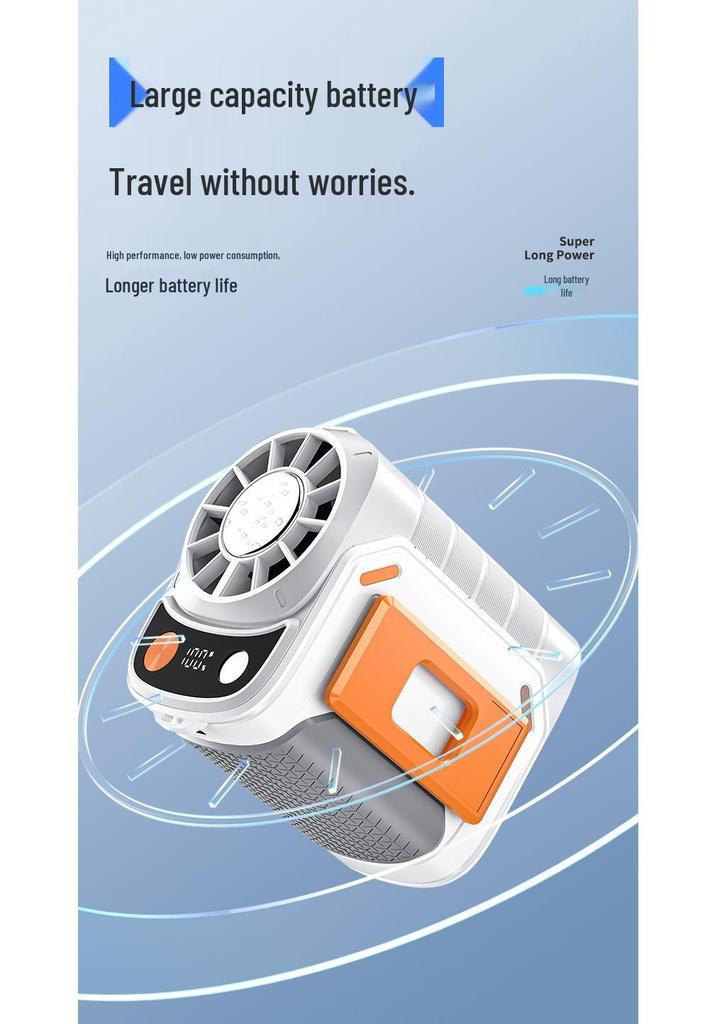 Portable Hanging Waist Fan - High Wind Power Mini Ice Pack Cooling Clip-on Fan for Outdoor Use