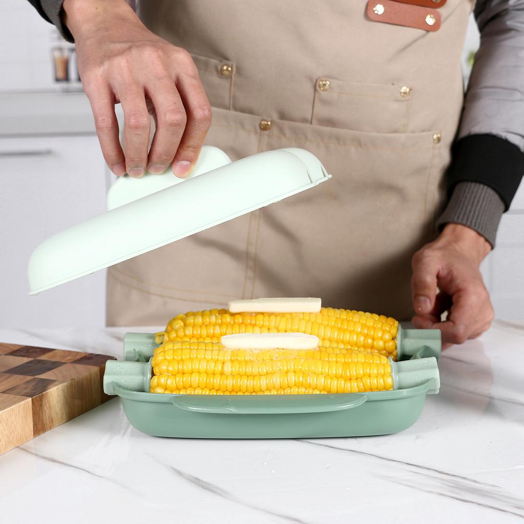 Contenitore per cottura a vapore di mais nel microonde Gadget da cucina Contenitore per cottura a vapore di verdure per cucinare in casa
