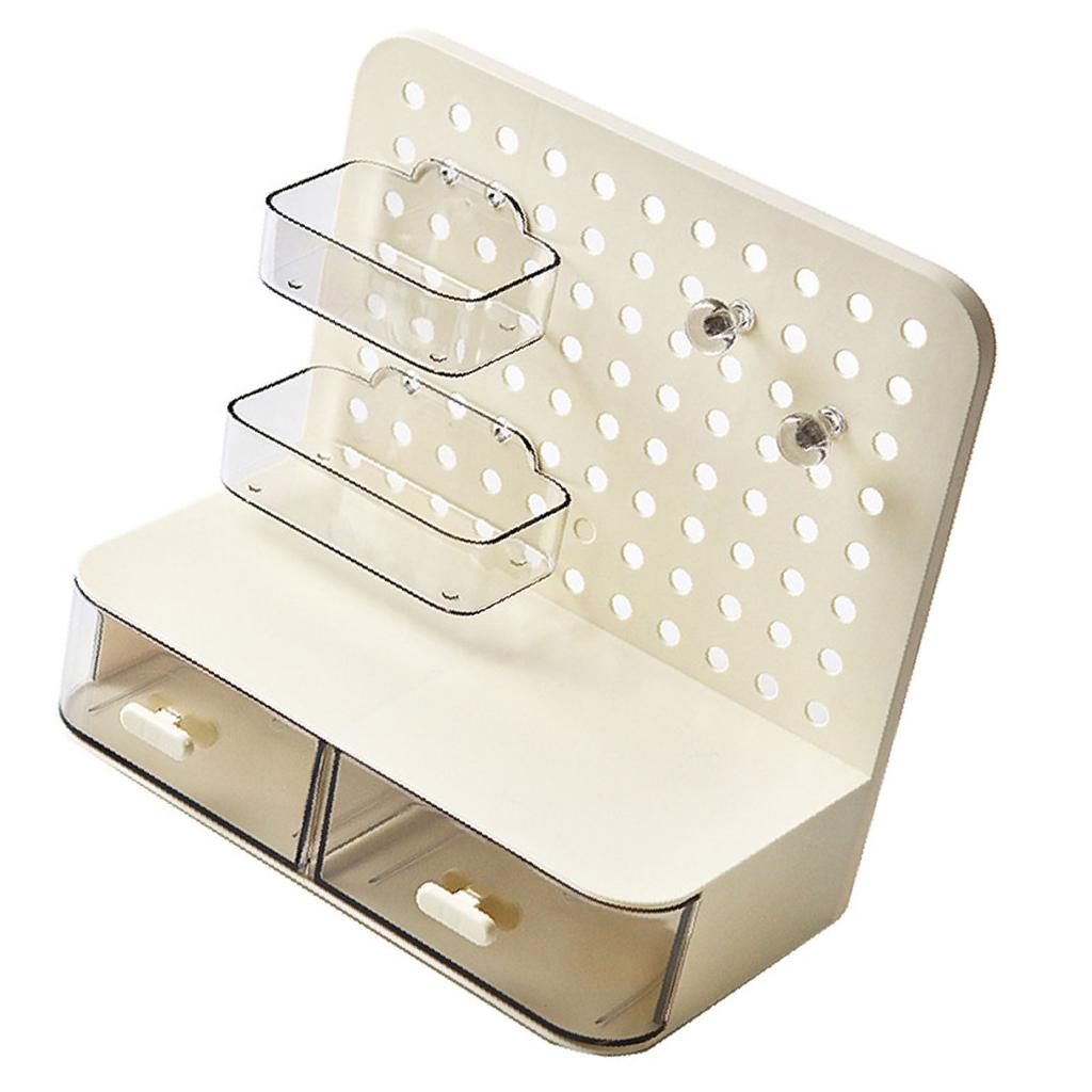 Pegboard Desktop   Simple Multifunctional Plastic Storage Rack with Drawers for Stationery Headbands