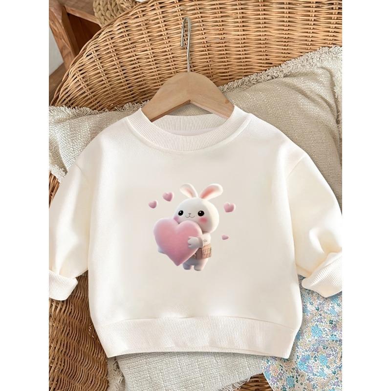 European Size Cute Print Pattern Easy Sweet Baby Unisex Spring Lightweight Round Neck Sweatshirt