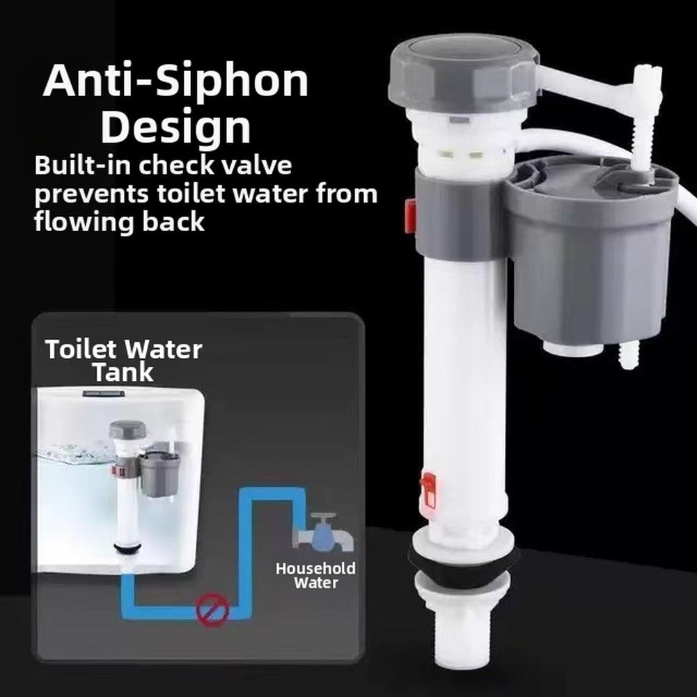 Water Saving Toilet Inlet Valve Adjustable Height 23 32 5cm with Anti Siphoning Valve and Telescopic Design for Standard Tanks