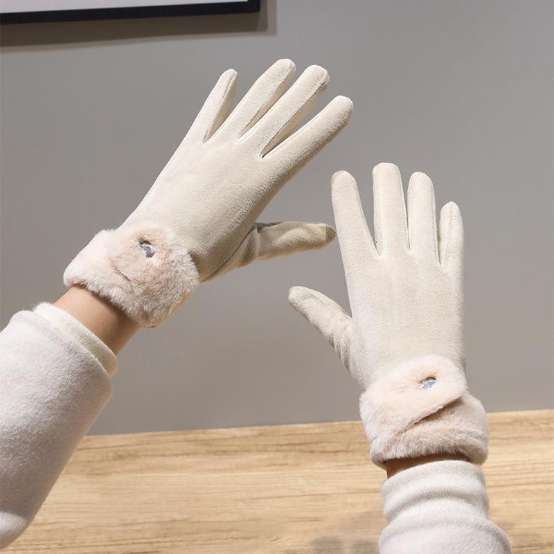 Women Cold Proof Windproof Touch Screen Outdoor Sports Touchable Screen Warm Full Finger Driving Mittens Winter Gloves