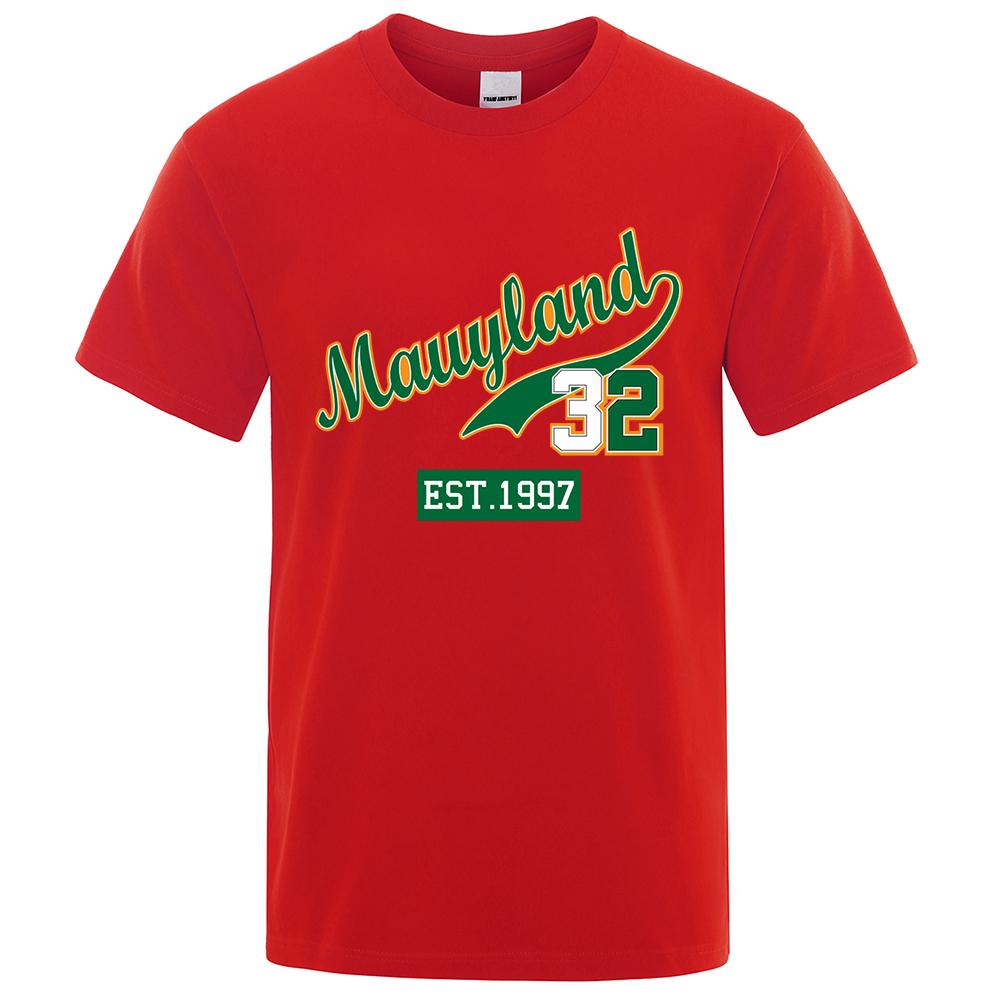 Marllyland 32 Est.1997 Streetwear Letter Graphics Tops Man Casual Oversize T Shirt Cotton Crewneck Loose T Shirts