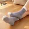 Warm Bed Socks for Sleeping Thickened Plush Women Soft Coral Fleece Slipper with Cozy Air Conditioned Room Towel Bottom Cushioning Thermal