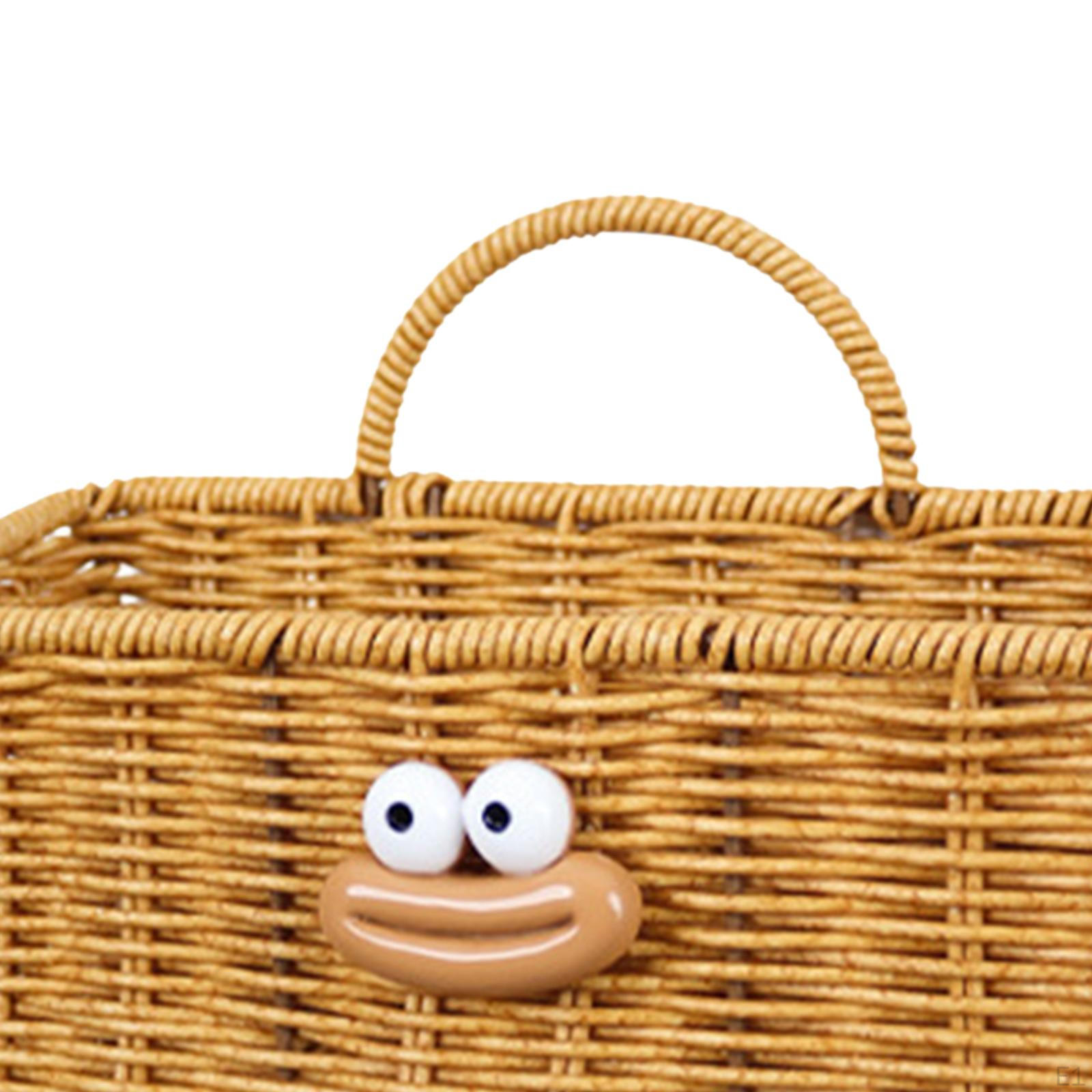 Panier Suspendu En Osier Fait Main - Pour Rangement Ail, Gingembre, Fruits, Décoration Murale Rustique (taille M, Beige)