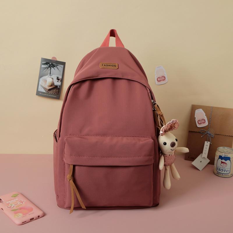 Schoolbag1011 new backpack women's Japanese Korean simple solid color junior high school high school student schoolbag simple large capacity backpack