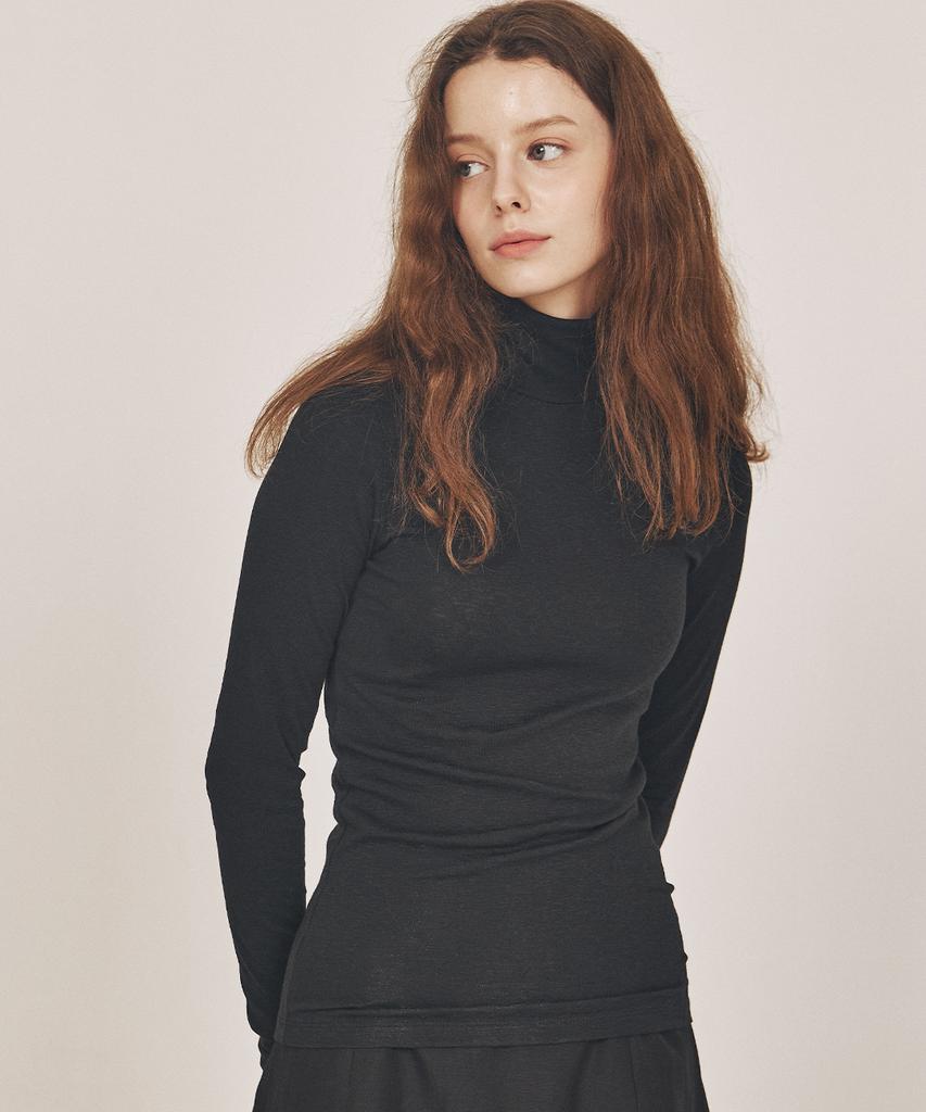 WEREVE Modal Turtleneck Top_Black