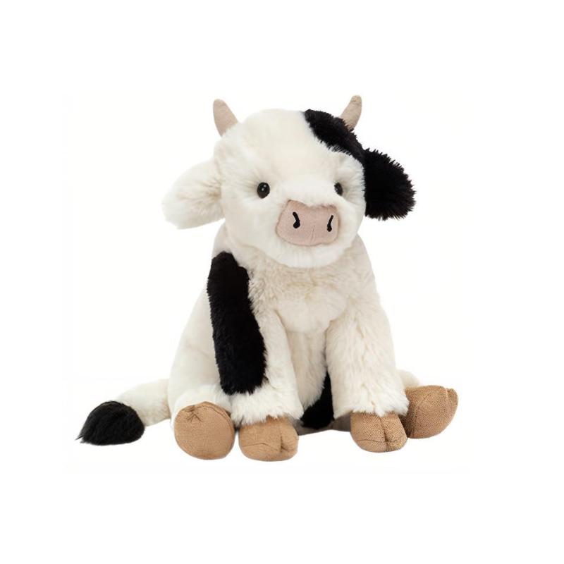 JELLYCAT Farm Animal Series Carey Calf Cute Black & White Doll Plush Doll 20cm Height