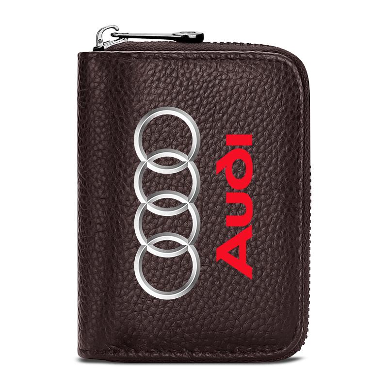 Leather Car Driver's License ID Card Bank Card Wallet Car Styling For Audi TT Q3 Q5 Q7 Q8 B5 B6 B7 B8 B9 Q7 8P 8V 8L A3 A4 A5 A6 A7 A8 8L R8
