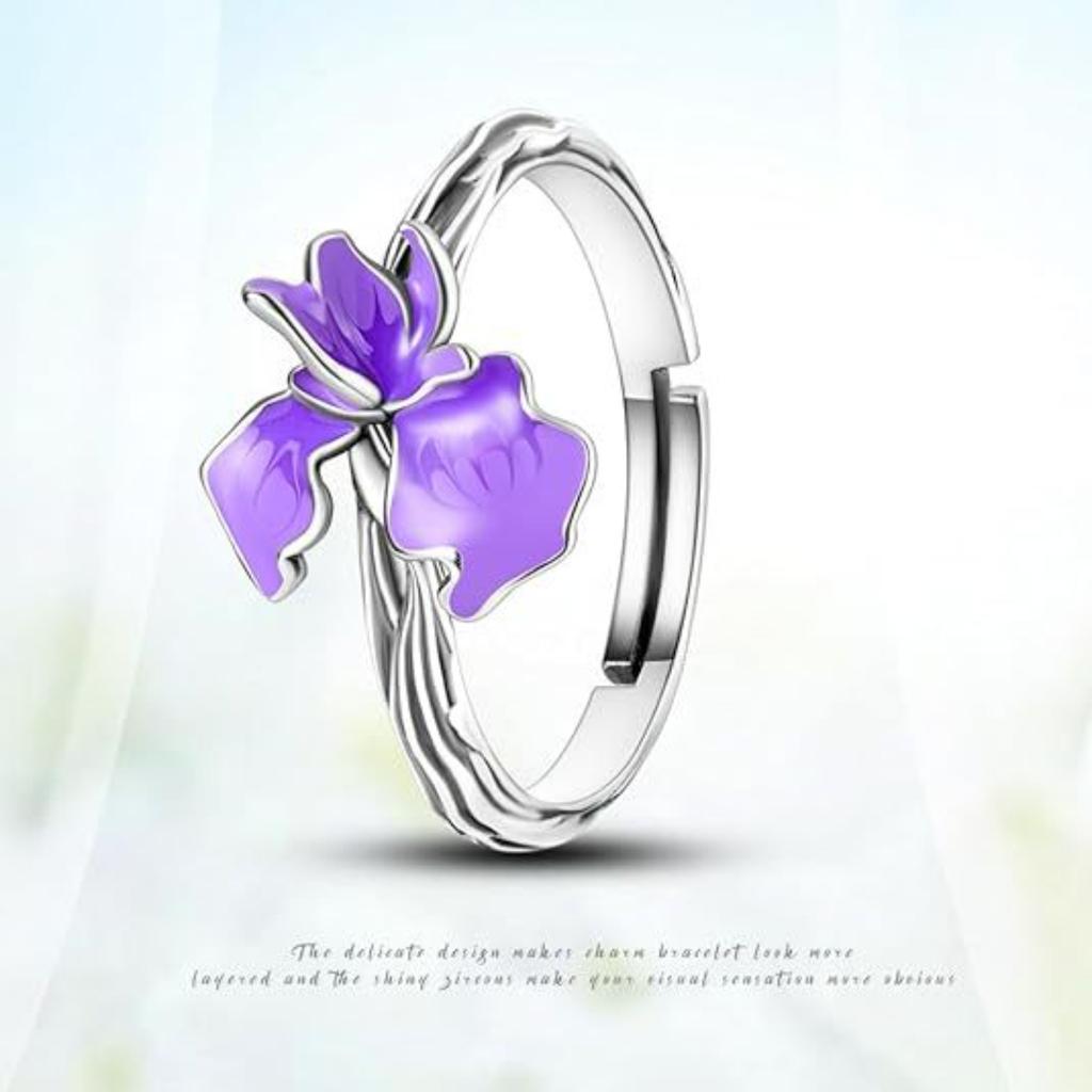 Flower Ring For Women, And Versatile, High-end Oil Painting Exquisite Hand Jewelry