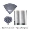 2-in-1 Stainless Steel Telescopic Pole Reach Up To 5 Meters Highlevel Cleaning Freely Extendable Dusting Spider Web Removal On U