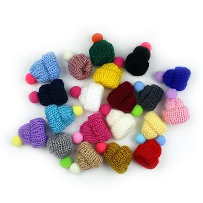 Mini pletené čepice Oblečení Panenka Barvy DIY Doplněk Brož Odznak Límec Svetrové špendlíky Čepice s bambulí