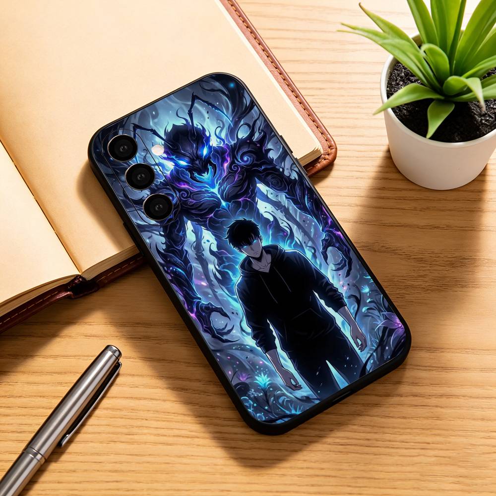 

A-Anime S-Solo L-Leveling Phone Case Black Silicone Soft For Samsung Galaxy A73,A72,A71,A70,A53,A52,A51 Samsung a40
